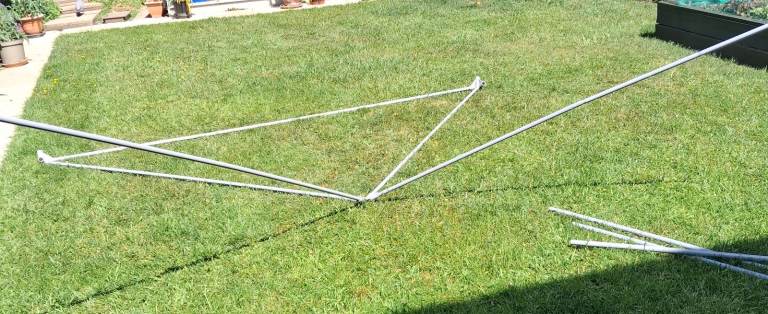 Gazebo, 3m x 3m, dark green. Complete. Canopy but no side peces.