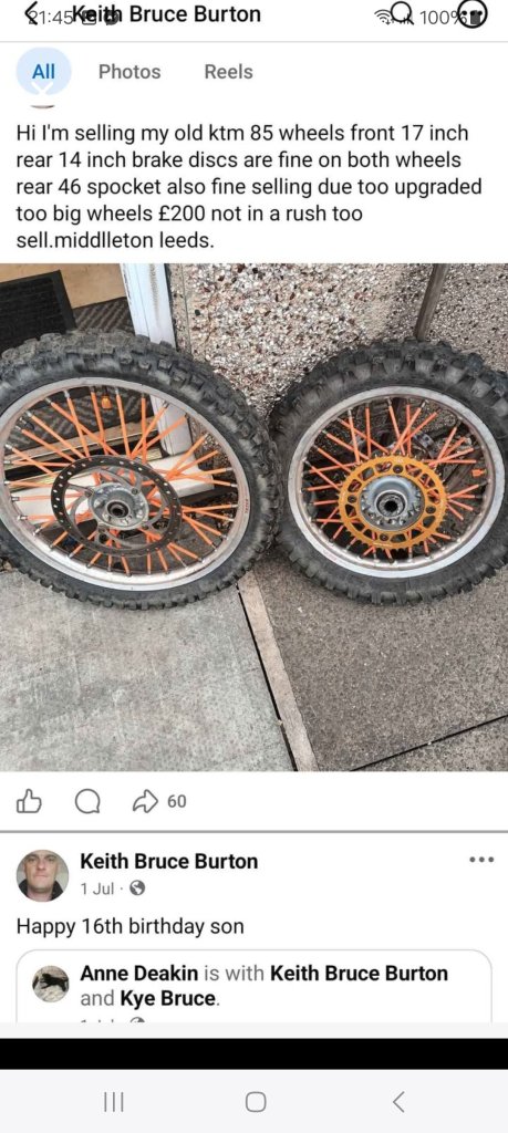Ktm 85 wheels 
