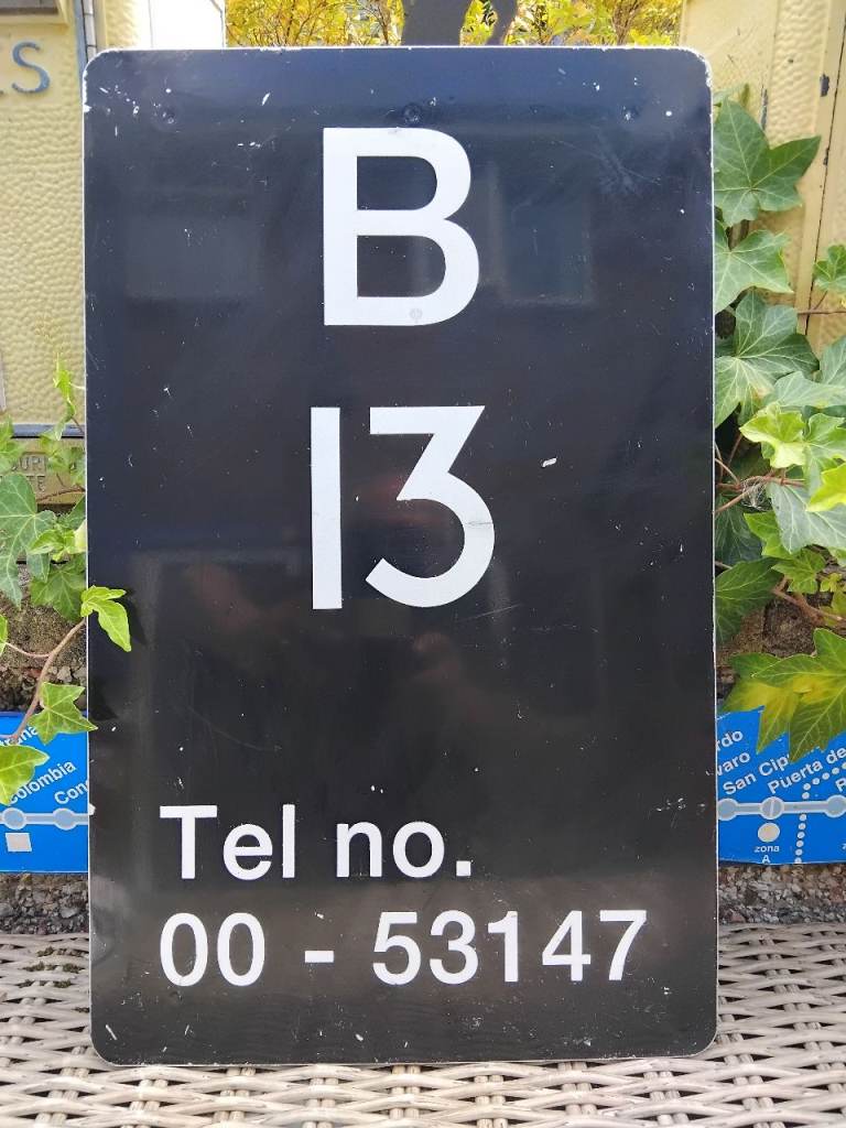 GENUINE BRITISH RAIL BLACK LEVEL CROSSING SIGN  - B 13 - CAMBRIDGE to NORWICH LINE VGC
