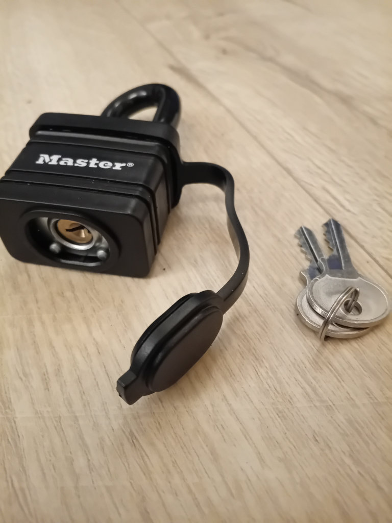 Outdoor weather resistant padlock with keys