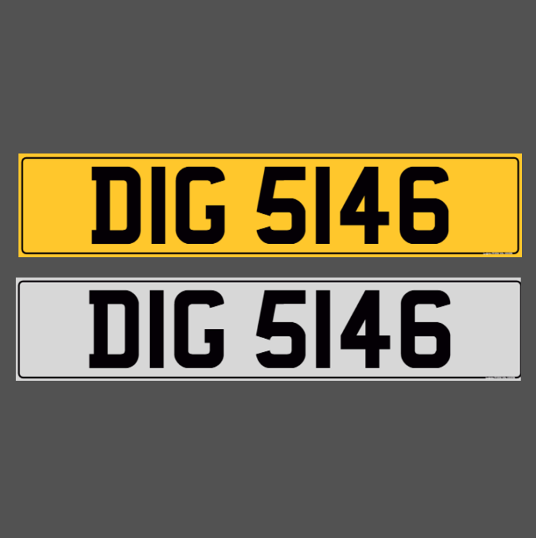 DIG 5146 - Dateless Cherished Registration Number Plate