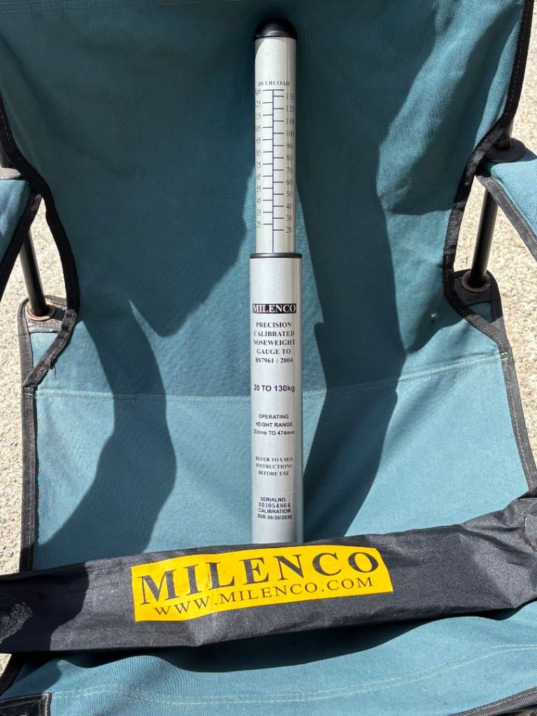 Milenco Caravan trailer nose weight gauge