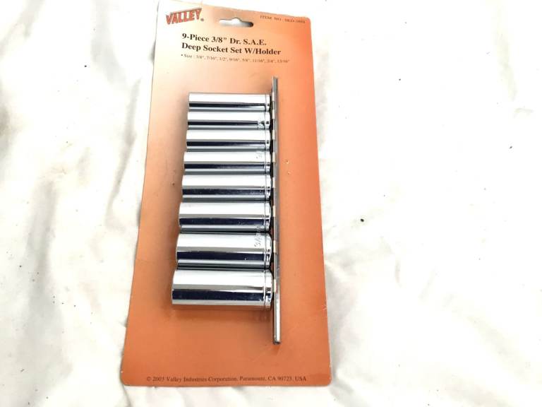 NEW Valley Set 8 Imperial Deep Sockets, 3/8in to 13/16in  Hexagon