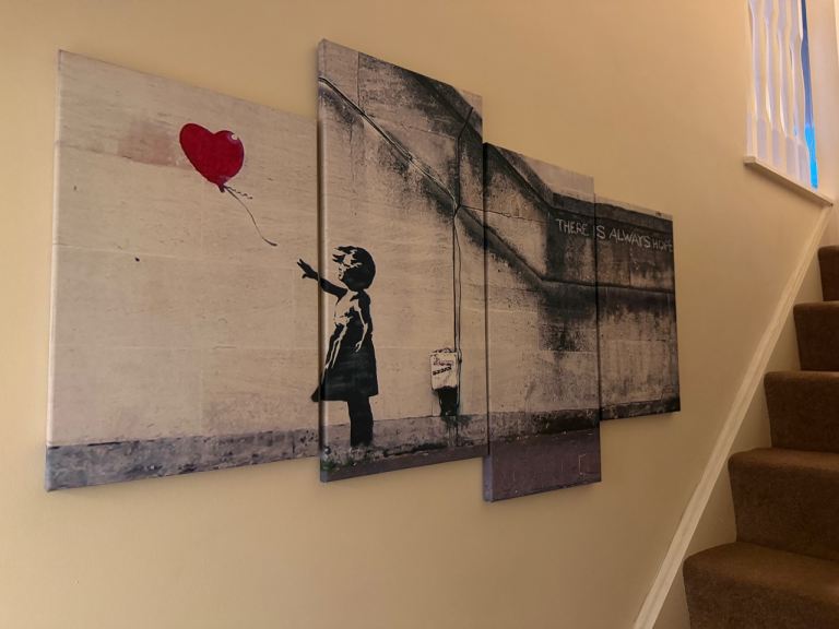 Banksy 4 piece balloon girl wall canvas art