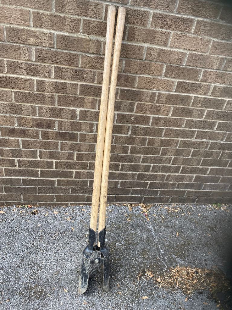 Post Hole Digger with Wooden Handles – Good Condition