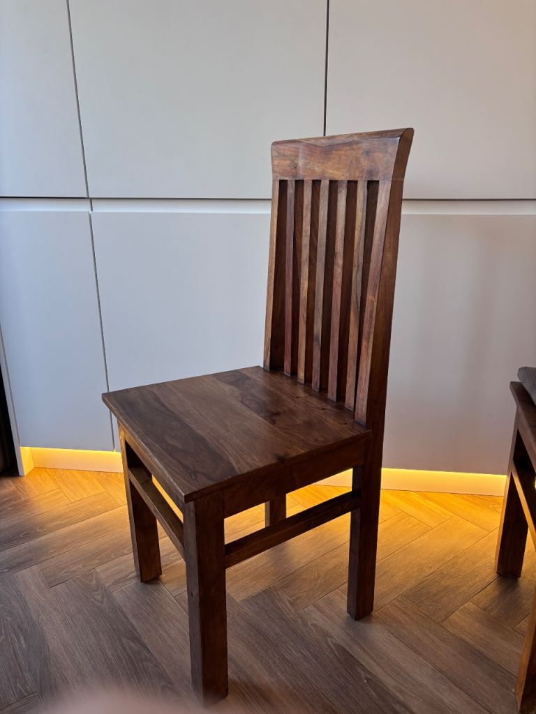 Solid Teak dining chairs - set of 3