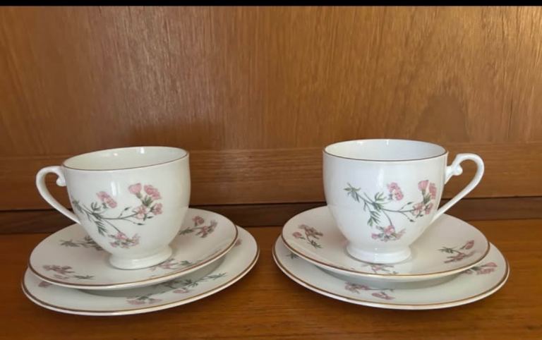 Cup, saucer & side plate for two ☕️ - Royal Grafton