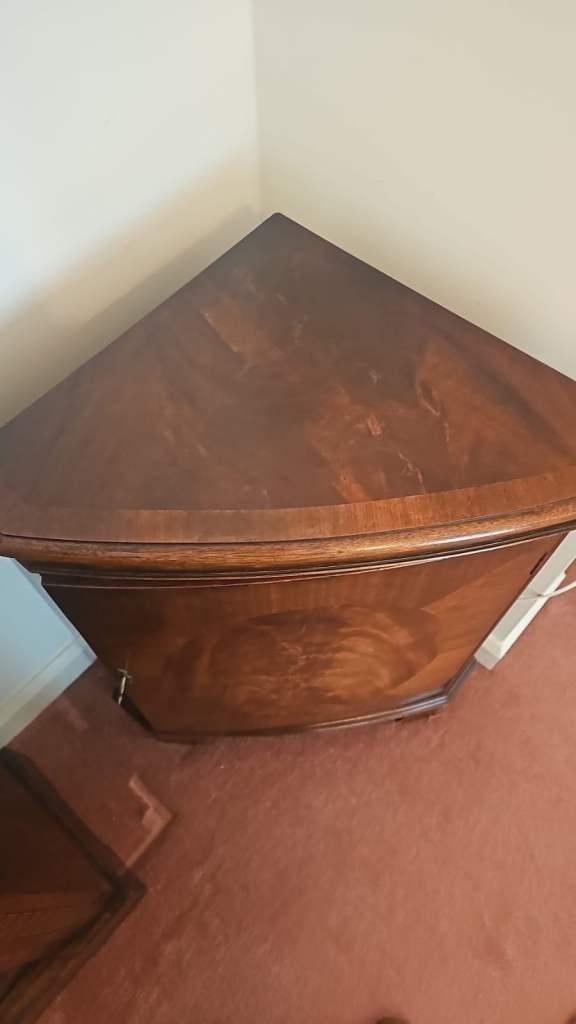 Vintage walnut corner cabinet