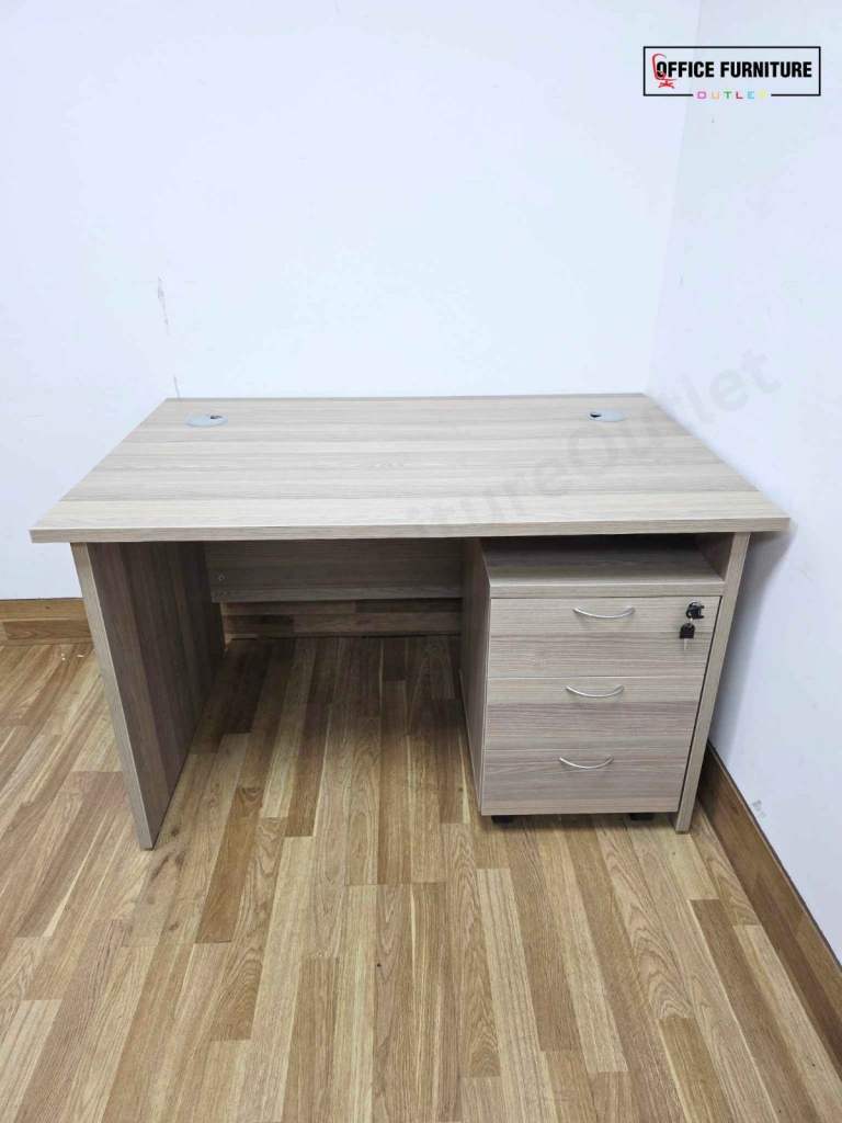 Grey Oak Panel End Office Desk (120cm x 80cm)
