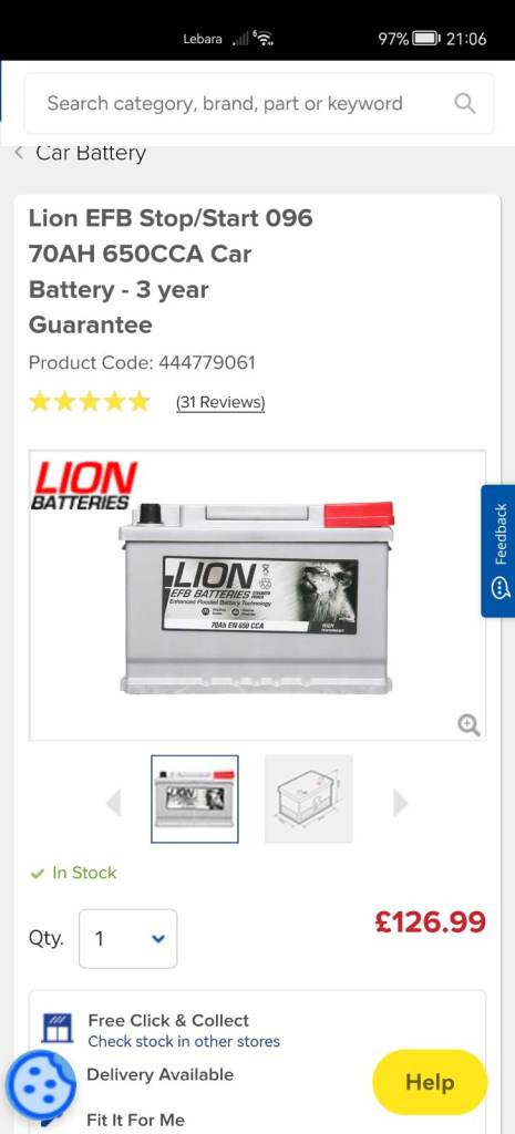 Car battery - never used