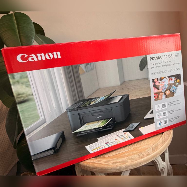 Canon PIXMA TR4755i Wireless Colour 4-in-1 Inkjet Photo Printer - A4 Print, Copy, Scan, Fax, Wi-Fi 