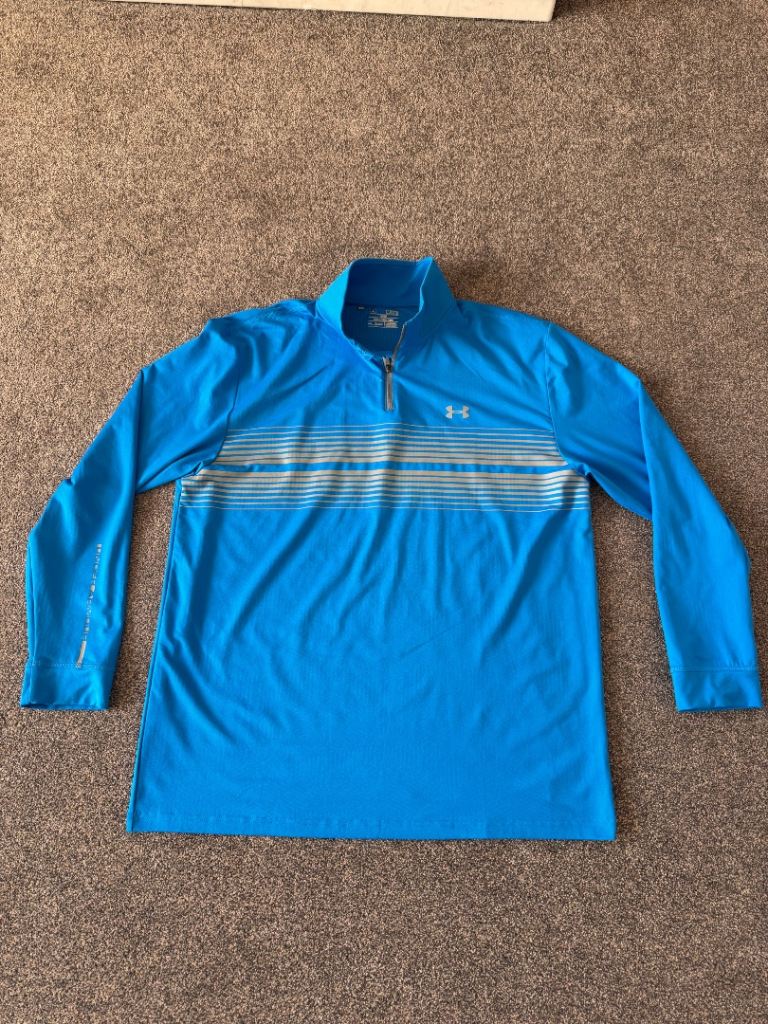 Golf: Under Armour ColdGear Blue 1/4 Zip Top - Size XL