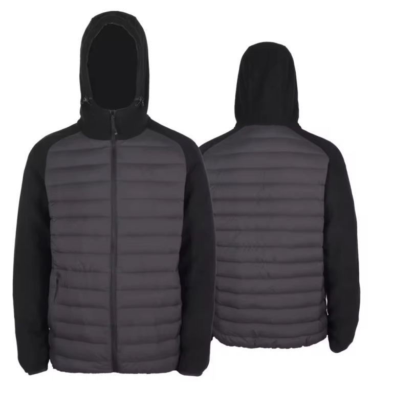 Padded Mens Jacket with Hood – Black