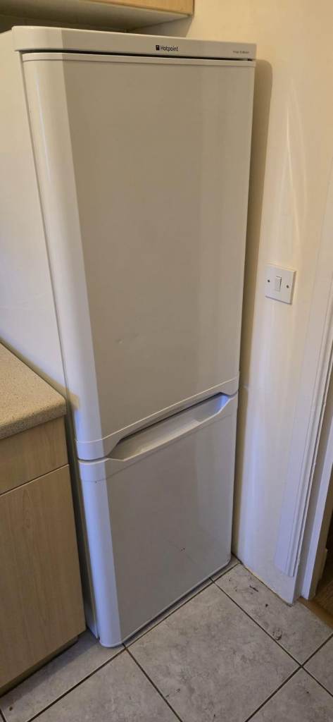 White Hotpoint Tall Fridge Freezer - Good Condition