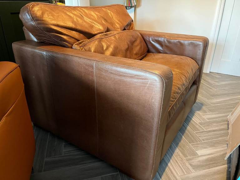 Single aniline leather armchair/love chair