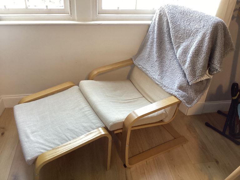 IKEA Poang chair with stool