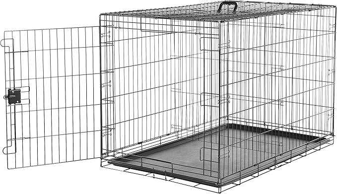 Dog crate with a single front door entry