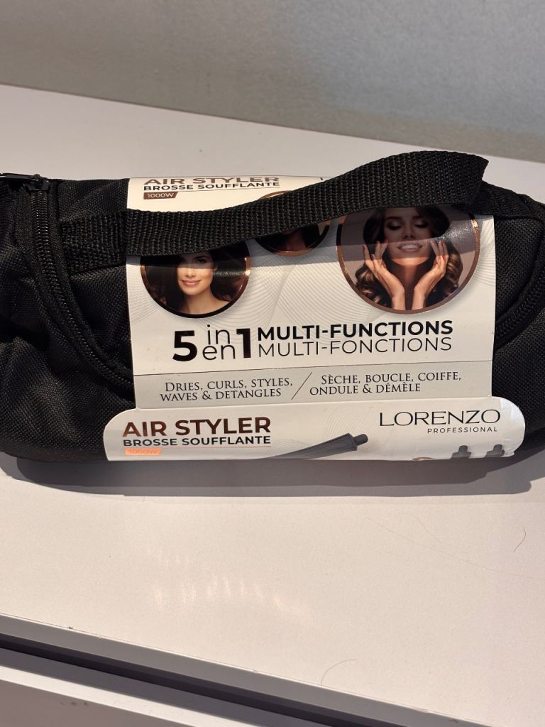 Lorenzo Professional 5-in-1 Air Styler Multi-Function Hot Air Brush 1000W- brand new