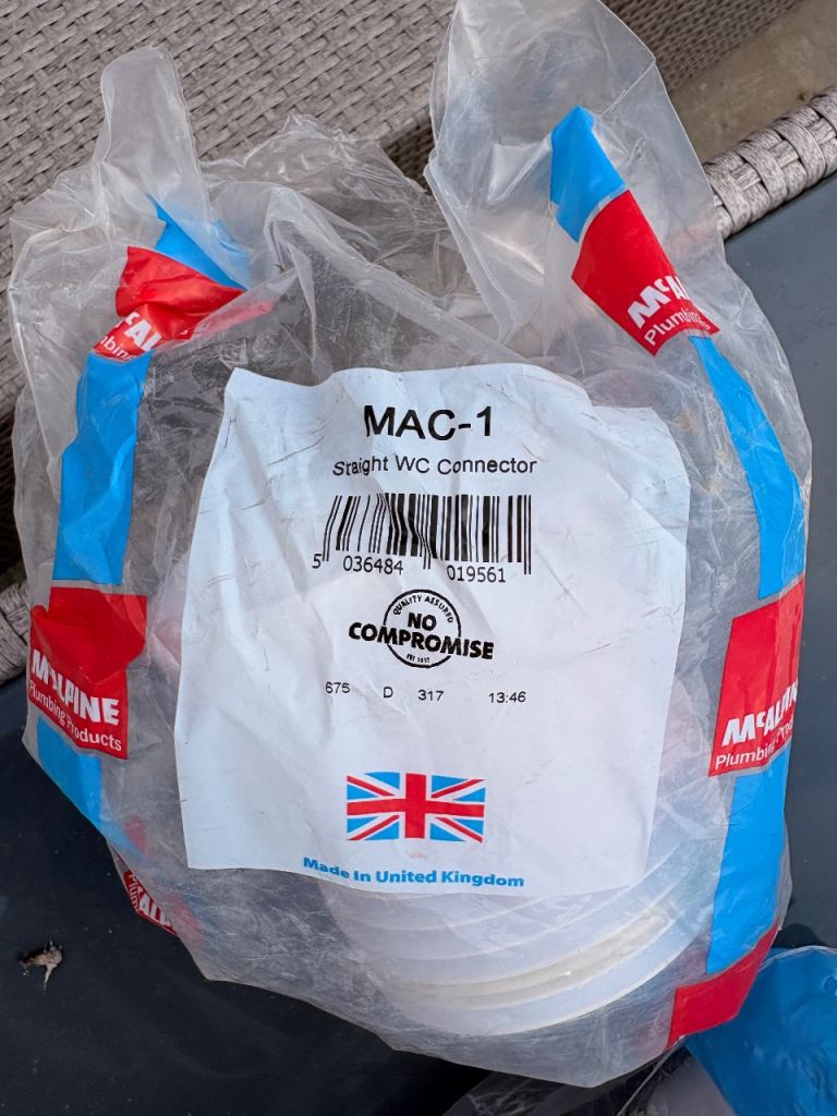Macalpine MAC-1 Straight WC Connector – New, Unused
