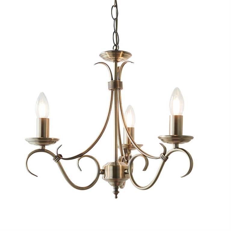 Beautiful Brilliant AG Ceiling Light Chandelier Brushed Brass NEW 2030-3AN
