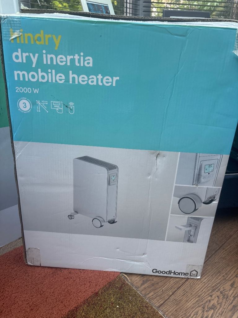 GoodHome KINDRY 2000W Dry Inertia Mobile Heater - New