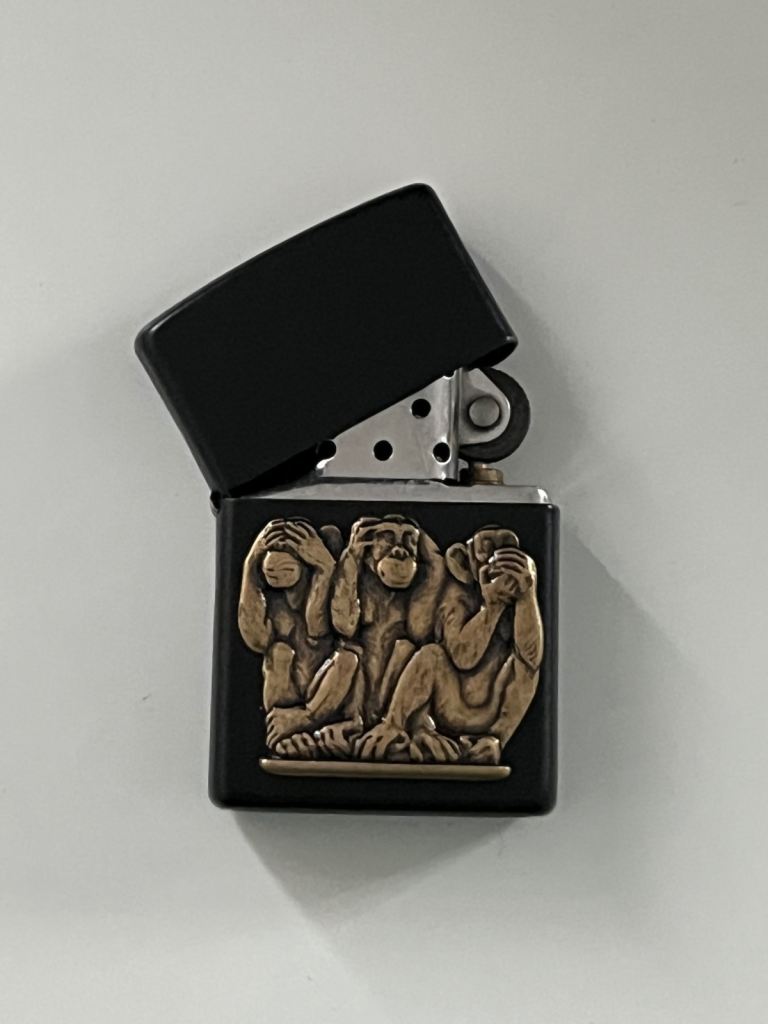 Zippo Three Wise Monkeys Black Matte Lighter L 22