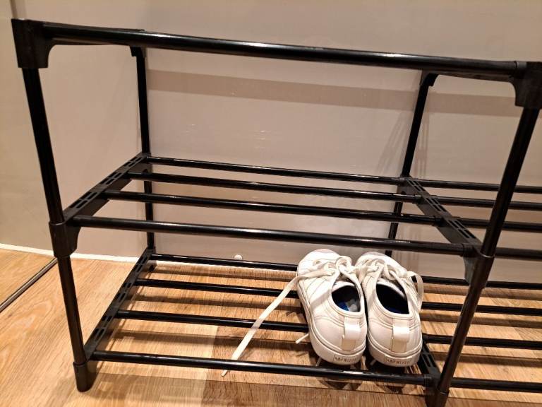 3-Tier Black Shoe Rack