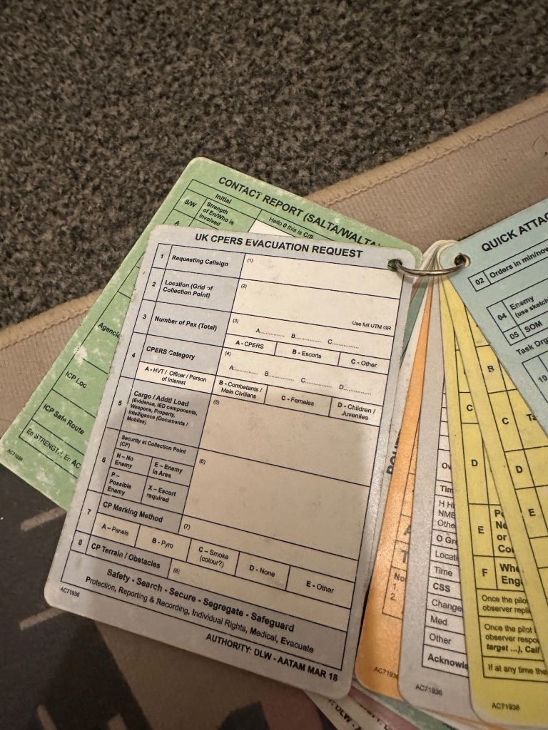 Military slates cards 