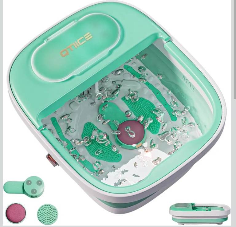 Collapsible Foot Spa and Massager with Heater,Bubble,Virbration,Red Light