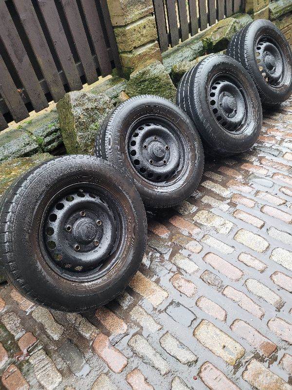 JUST 2 wheels left x ford transit 16inch steels in black with ok 235 65 16c tyres