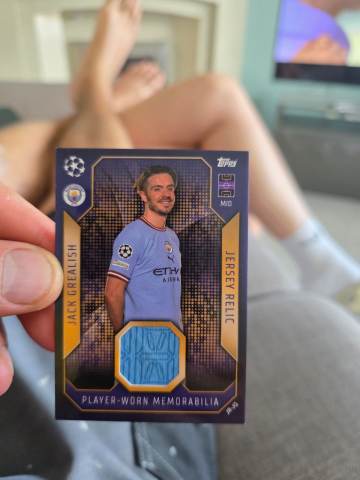 Jack Grealish Player-Worn Jersey Relic Card - Topps, £25.00 for Sale