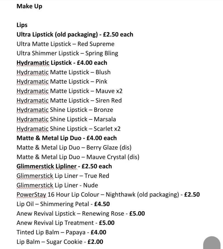 Avon current and discontinued items - all cheap