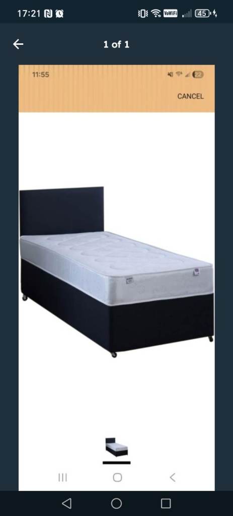5ft 9 x 3ft faux leather single bed 
