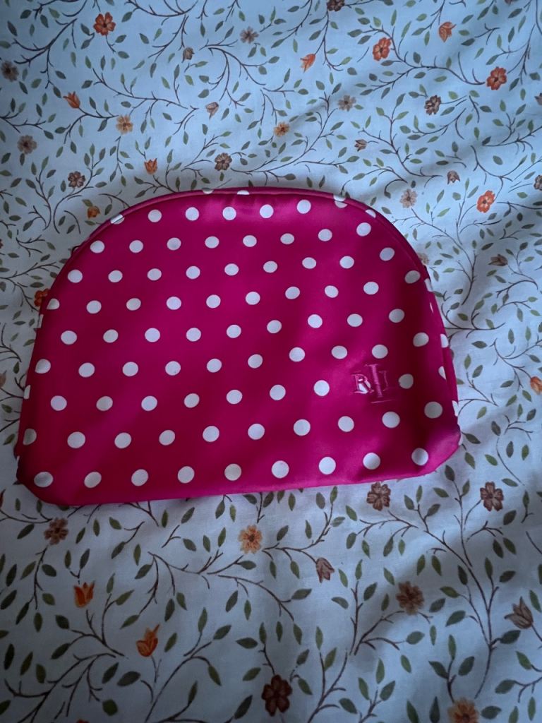 Ralph Lauren polka dot makeup bag