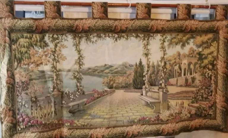 Large Woven Tapestry  Lake Como Italy  201 (L) x 97 (H) cm