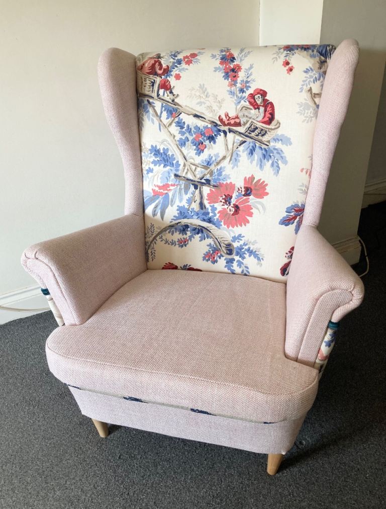 IKEA Strandmon Wing Chair reupholstered to sell