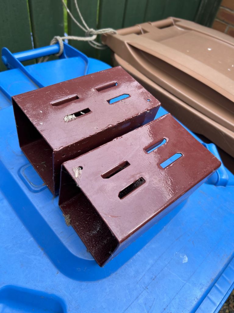 Fence posts metal boxes