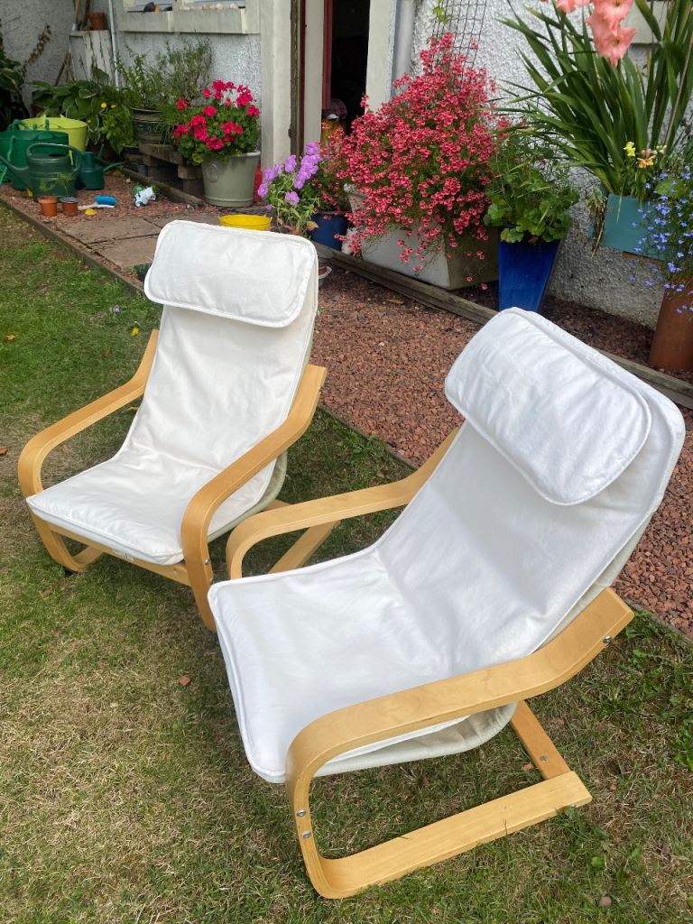 Pair of IKEA Poang childrens chairs 