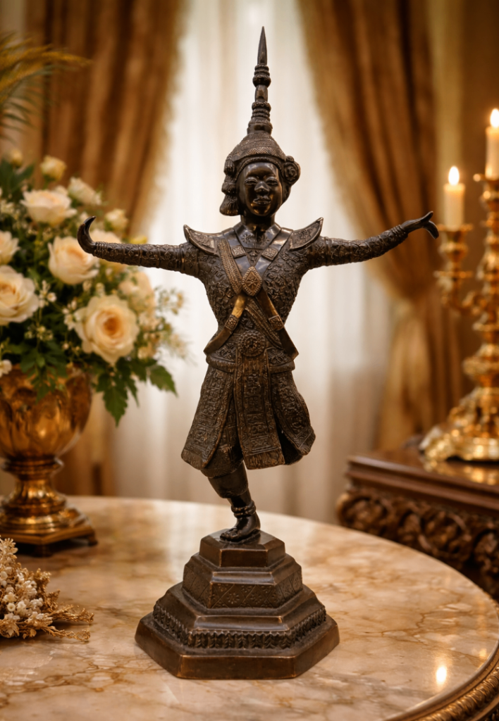 Large Bronze Sculpture Court Dancer Statue From The Applied Arts School Bien Hoa