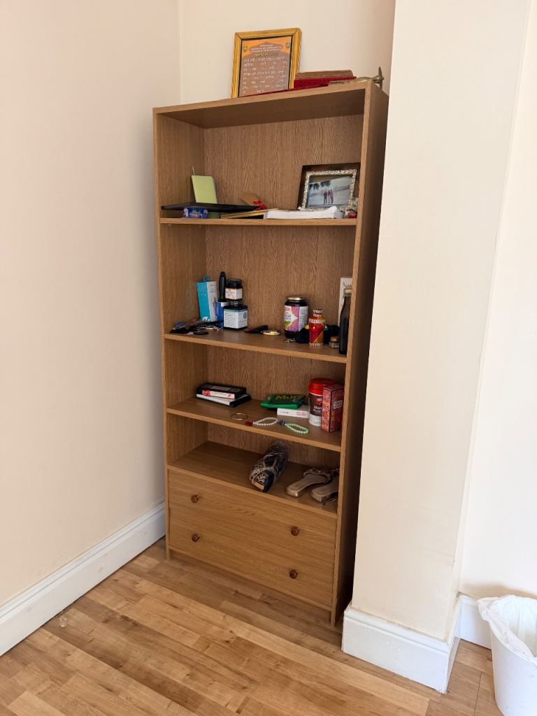 Wooden Bookcase with Drawers – Good Condition