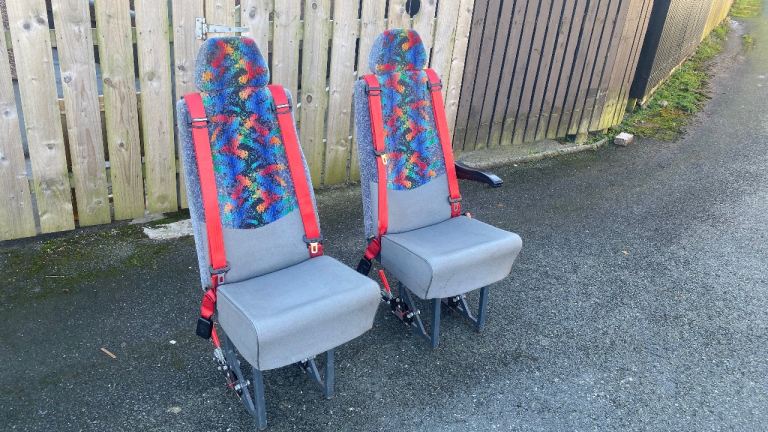 Bus seats with wheels