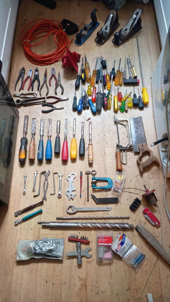 Large Collection of Hand Tools, DIY , PLIERS , CHISEL , SCREWDRIVER , DRILL , PLANE , SAW