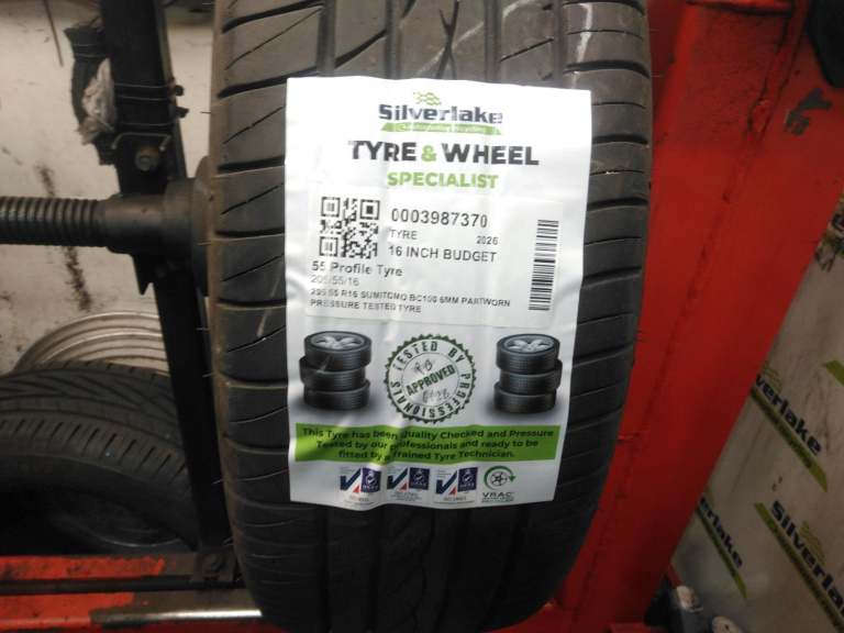 205 55 R16 Sumitomo Bc100 6mm Partworn Pressure Tested Tyre
