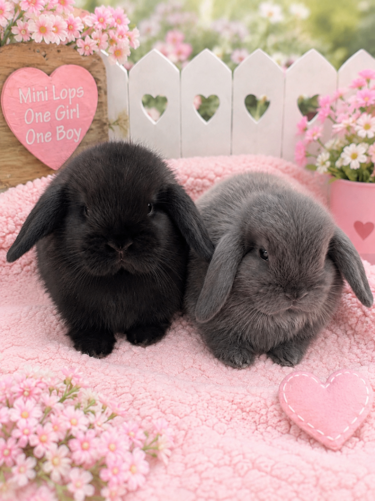 Baby mini lop rabbits one girl left 