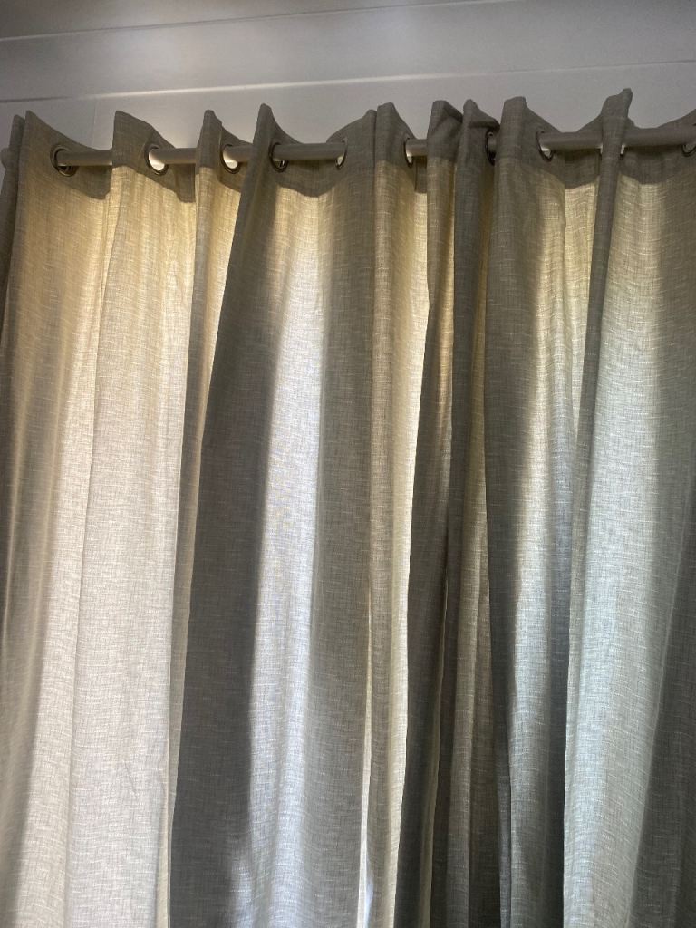 Good Condition light cream Fabric Eyelet Curtains