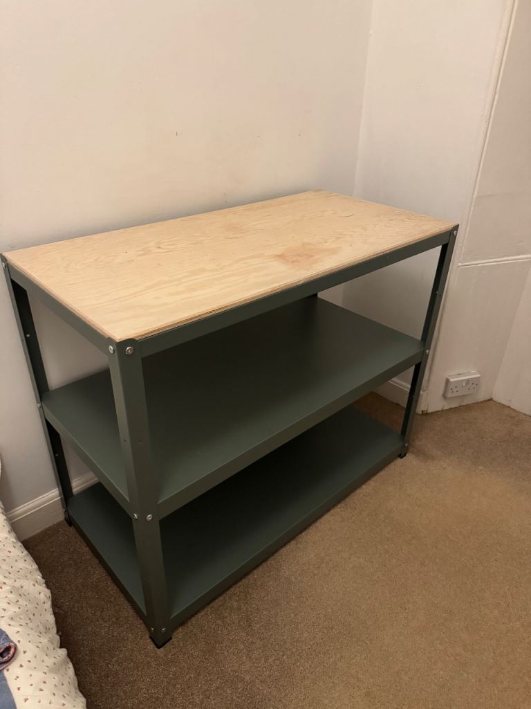 IKEA Green & Wood Desk / workbench