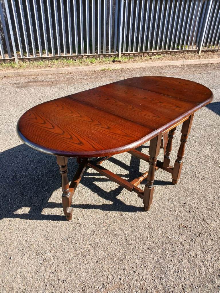 Clean Oak Larger Dropleaf Gateleg Dining Kitchen Table 