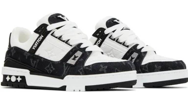 Louis Vuitton LV Trainer sneakers in black and white denim