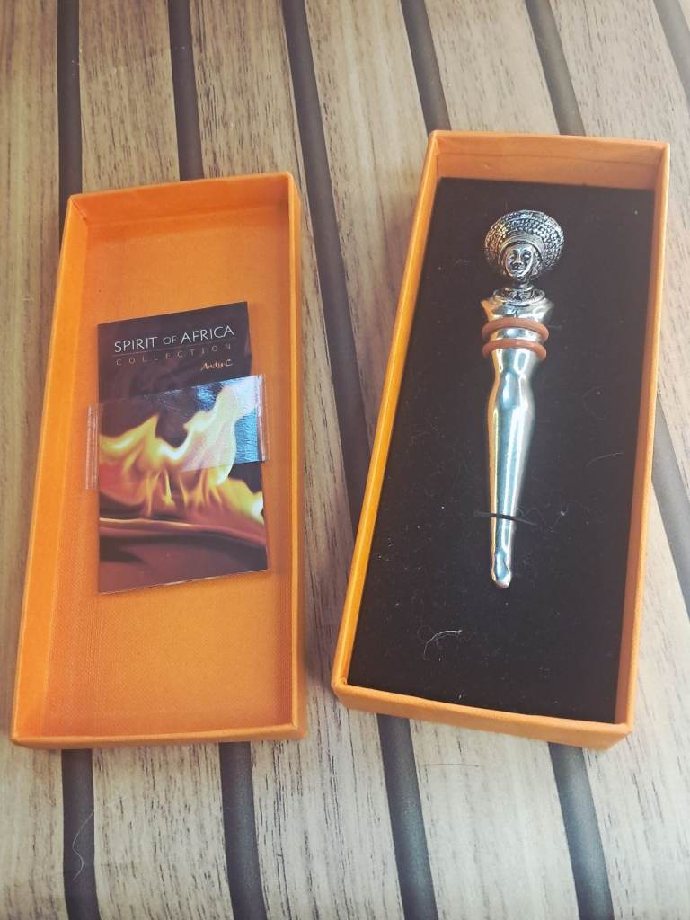 Vintage Andy C South African Tribal Collectable Bottle Stopper with box.