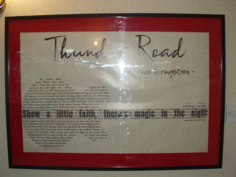 Bruce Springsteen Thunder Road Framed